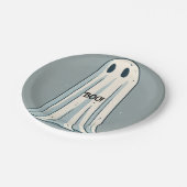 BOO! シート ゴースト ヴィンテージ グリーン ハロウィン ペーパープレート (アングル)