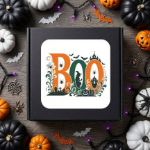 BOO フローラル オーナメント パンプキン ボタニカル オレンジ グリーン