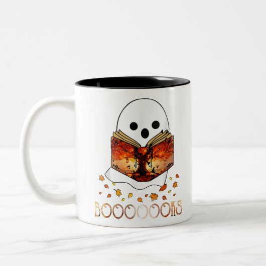 Boo 読 Books Libraryおもしろい Boooks幽霊ハロー ツートーンマグカップ (左)