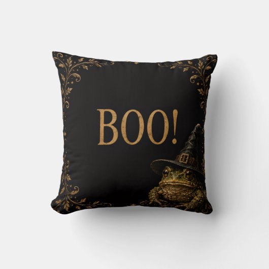 BOO! 魔女ガエル ハロウィン クッション (正面)