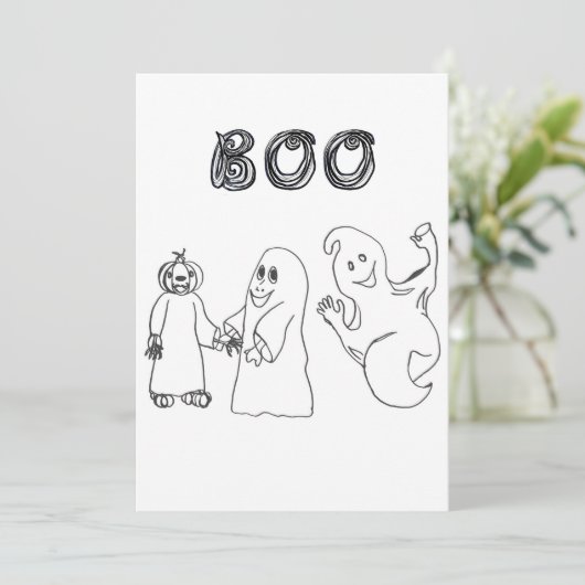 BOO 3かわいい幽霊のトリックまたはトレーター 招待状 (スタンド正面)