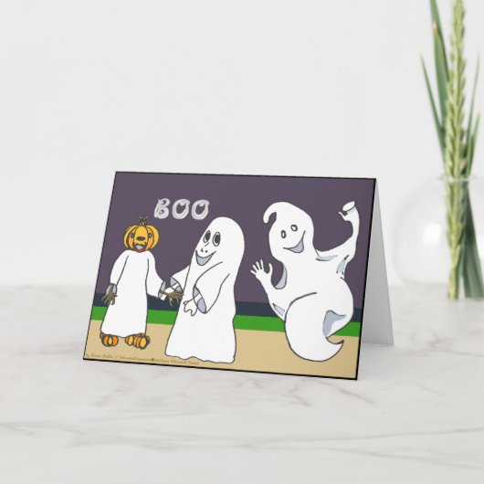BOO 3幽霊トリックまたはハロウィーンカードの処理 カード (正面)