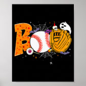 Boo Baseball Player Catcher Tcher Funny Halloween ポスター (正面)