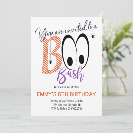 BOO BASHハロウィーン誕生日パーティーの招待状 招待状 (スタンド正面)