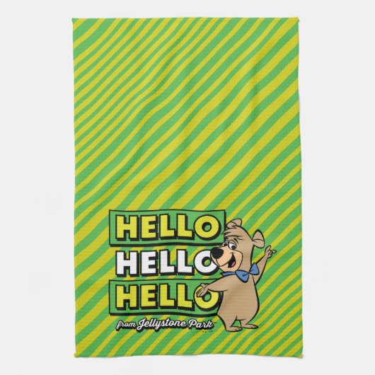 Boo-Bear Hello Hello Hello From Jellystone キッチンタオル (縦)