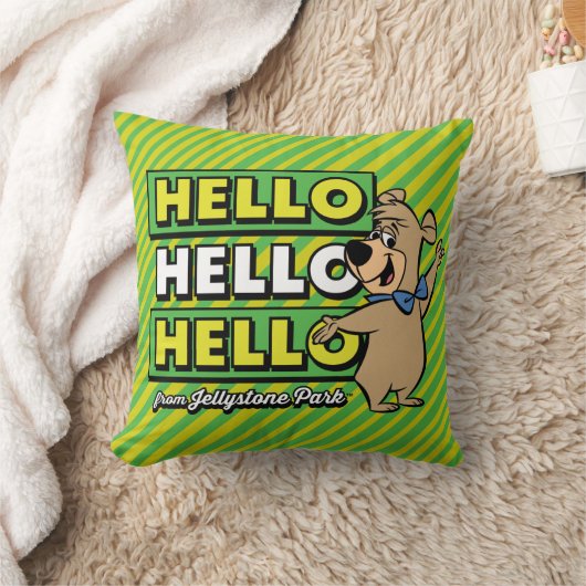 Boo-Bear Hello Hello Hello From Jellystone クッション (ブランケット)