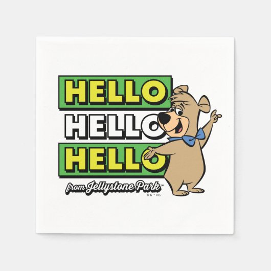 Boo-Bear Hello Hello Hello From Jellystone スタンダードカクテルナプキン (正面)