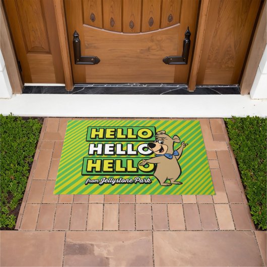 Boo-Bear Hello Hello Hello From Jellystone ドアマット (室外)