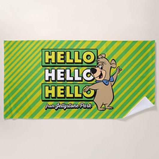 Boo-Bear Hello Hello Hello From Jellystone ビーチタオル (正面)