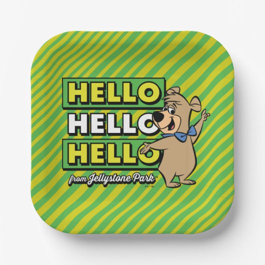 Boo-Bear Hello Hello Hello From Jellystone ペーパープレート (正面)