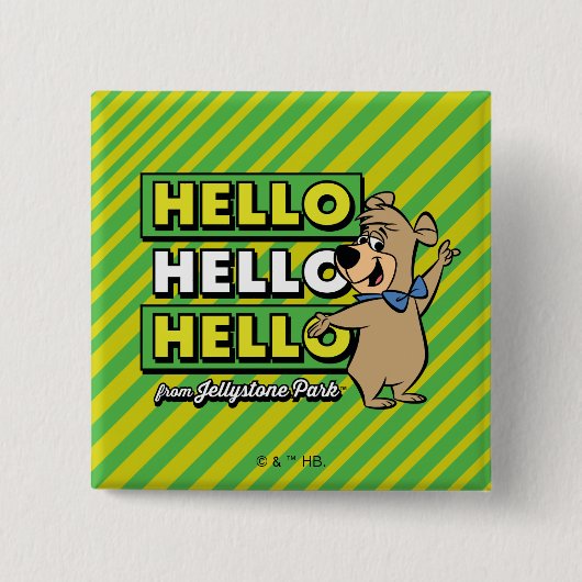 Boo-Bear Hello Hello Hello From Jellystone 缶バッジ (正面)
