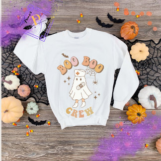 BOO BOOクルーナースハロウィンスウェットシャツ スウェットシャツ