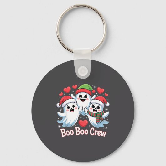 Boo-boo Crew Christmas Ghost Santa Hat Halloween H キーホルダー (正面)