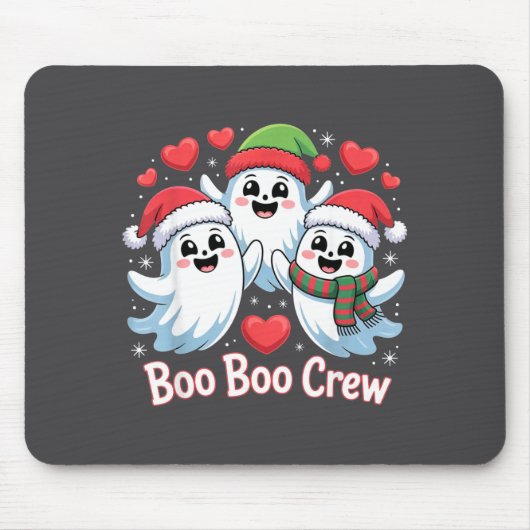 Boo-boo Crew Christmas Ghost Santa Hat Halloween H マウスパッド (正面)