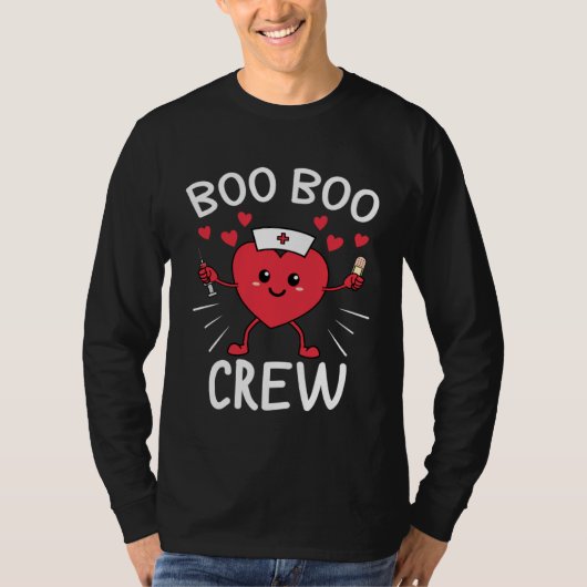 Boo Boo Crew Clothing for Him Her Nursing Valentin Tシャツ (正面)