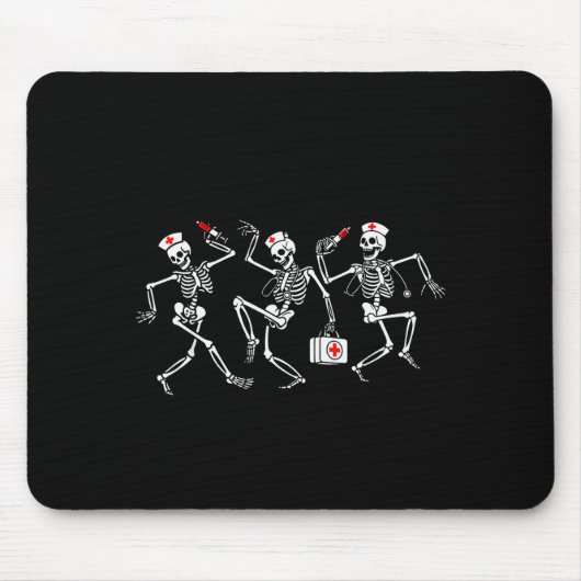 Boo Boo Crew Funny Dancing Skeleton Nurse Squad Ha マウスパッド (正面)