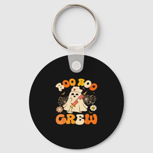 Boo Boo Crew Funny Ghost For Nurse, Retro Hallowee キーホルダー (正面)