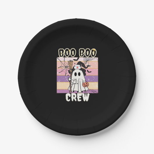 Boo Boo Crew Halloween Ghost Nurse Essential T-Shi ペーパープレート (正面)