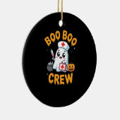 Boo Boo Crew Nurse Cute Ghost Halloween Nursing Es セラミックオーナメント (右)