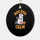 Boo Boo Crew Nurse Cute Ghost Halloween Nursing Es セラミックオーナメント (左)