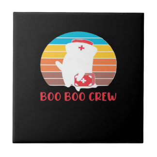 Boo Boo Crew Nurse Funny Ghost Halloween Classic T タイル