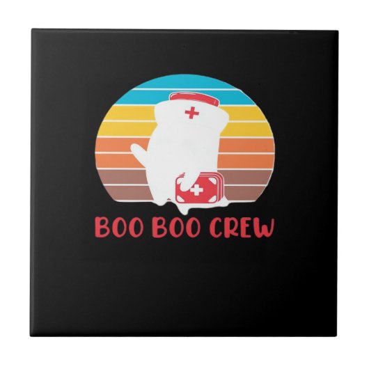 Boo Boo Crew Nurse Funny Ghost Halloween Classic T タイル (正面)
