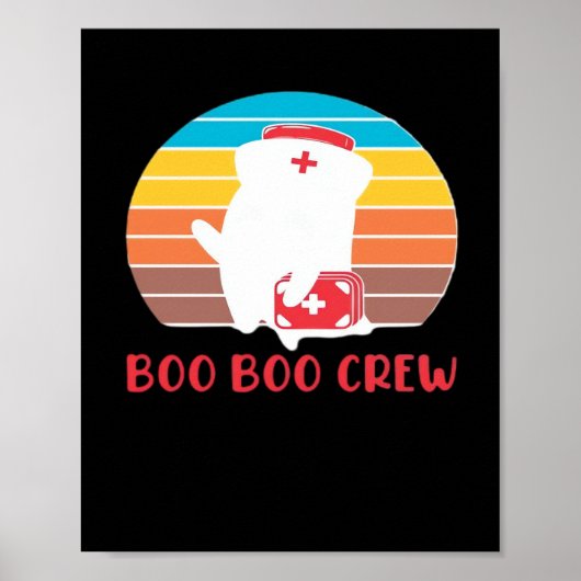 Boo Boo Crew Nurse Funny Ghost Halloween Classic T ポスター (正面)