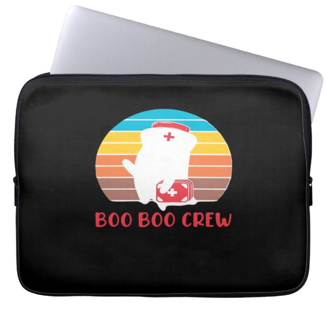 Boo Boo Crew Nurse Funny Ghost Halloween Classic T ラップトップスリーブ (正面)