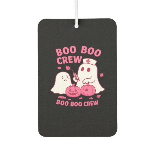 Boo Boo Crew Nurse Funny Halloween Ghost Nurse Gir カーエアーフレッシュナー (正面)