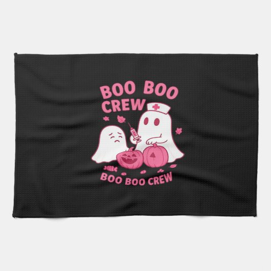 Boo Boo Crew Nurse Funny Halloween Ghost Nurse Gir キッチンタオル (横)