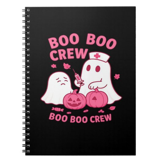Boo Boo Crew Nurse Funny Halloween Ghost Nurse Gir ノートブック (正面)