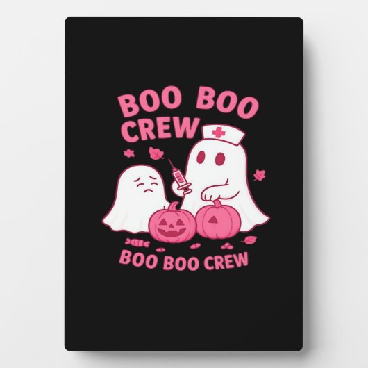 Boo Boo Crew Nurse Funny Halloween Ghost Nurse Gir フォトプラーク (正面)