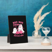 Boo Boo Crew Nurse Funny Halloween Ghost Nurse Gir フォトプラーク (側面)