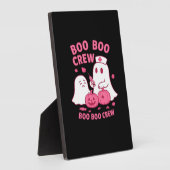 Boo Boo Crew Nurse Funny Halloween Ghost Nurse Gir フォトプラーク (側面)