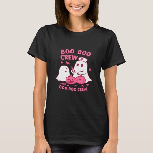 Boo Boo Crew Nurse Funny Halloween Ghost Nurse Gir Tシャツ (正面)