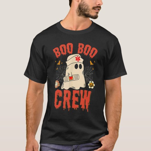 Boo Boo Crew Nurse Ghost Funny Halloween Costume Tシャツ (正面)