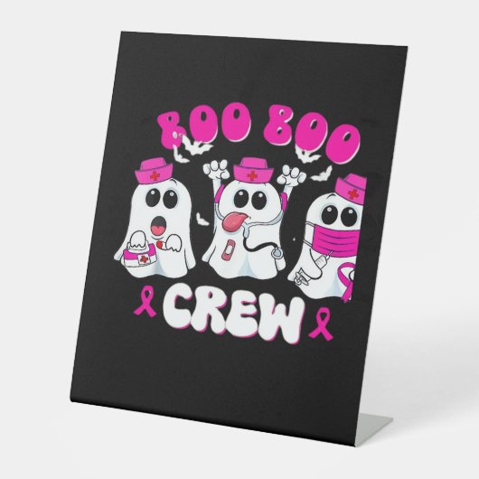 Boo Boo Crew Nurse Halloween Costume Ghost Breast  台座サイン (正面)