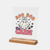 Boo Boo Crew Nurse Halloween Ghost Funny Classic T アクリルサイン (傾斜)
