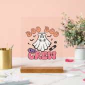 Boo Boo Crew Nurse Halloween Ghost Funny Classic T アクリルサイン (ウェディング)