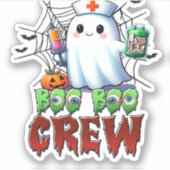 Boo Boo Crew Nurse Halloween Ghost Funny Classic T シール (正面)