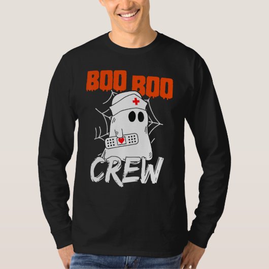 Boo Boo Crew Nurse Scary Halloween Costume Ghost Tシャツ (正面)