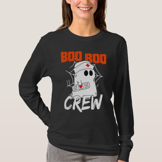 Boo Boo Crew Nurse Scary Halloween Costume Ghost Tシャツ (正面)