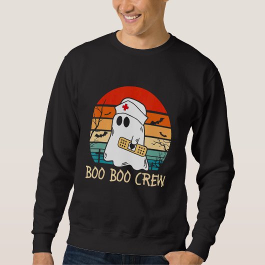 Boo Boo Crew quote Nurse cool Halloween Nurse Cost スウェットシャツ (正面)