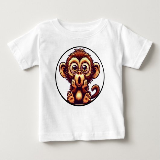 Boo-Boo Monkey Baby Tee - Shocked Expression ベビーTシャツ (正面)