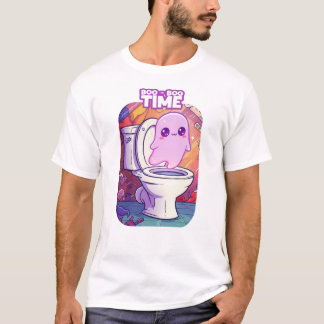Boo-Boo Time – Funny Ghost Toilet Design Tシャツ