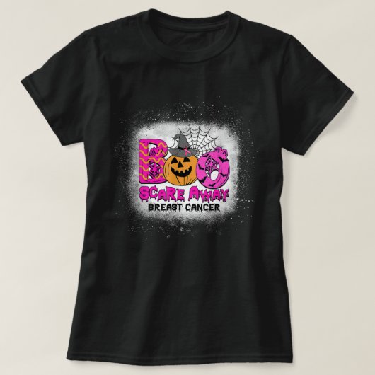 Boo Breast Cancer Pink Ribbon Funny Halloween Pump Tシャツ (デザイン正面)
