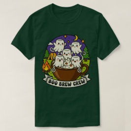 Boo Brew Crew Cute Ghost Coffee Design Tシャツ