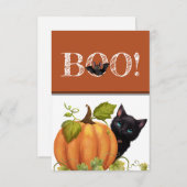 Boo Cat Halloween Flat Card サンキューカード (正面/裏面)