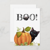 Boo Cat Halloween Flat Card サンキューカード (正面/裏面)