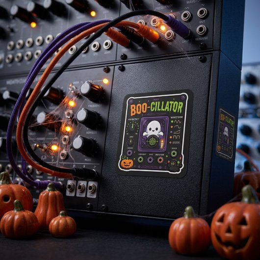 BOO-CILLATOR – Halloween Synth Nerd スクエアシール